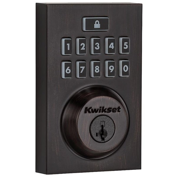 Kwikset SmartCode 913 Series Deadbolt, 2 Grade, Zinc, Bronze